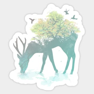 Surrealistic Deer Sticker